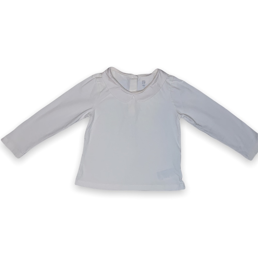 Baby Gap Ivory Peter Pan Collar Long Sleeve Cotton Shirt Size 3T LIKE NEW